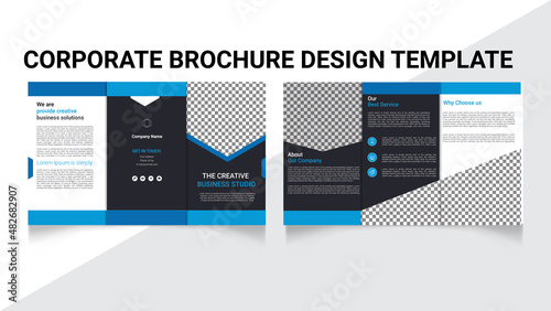 Corporate Tri-Fold Brochure Template Vector Design. 