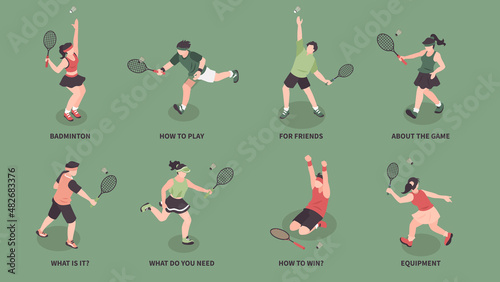 Isometric Badminton Compositions Set