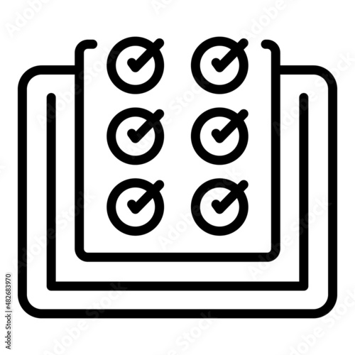 Online to do list icon outline vector. Digital study. Computer education
