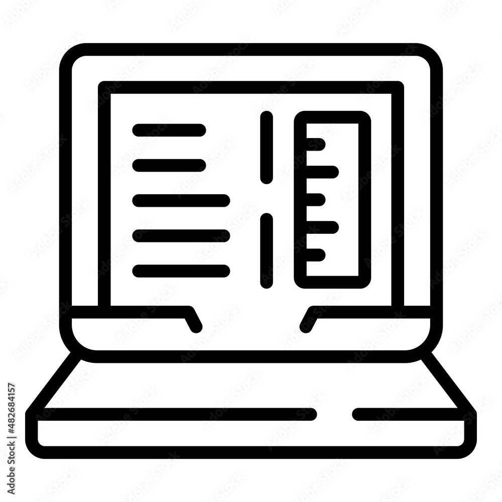 Chemical laptop icon outline vector. School study. Exam test Chemical laptop icon outline vector. School study. Exam test