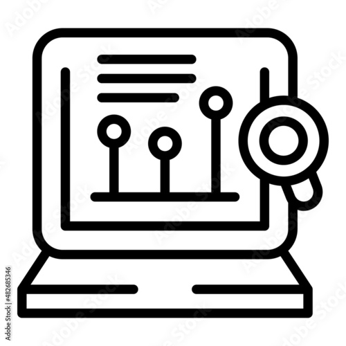 Data research icon outline vector. Study case. Learn paper