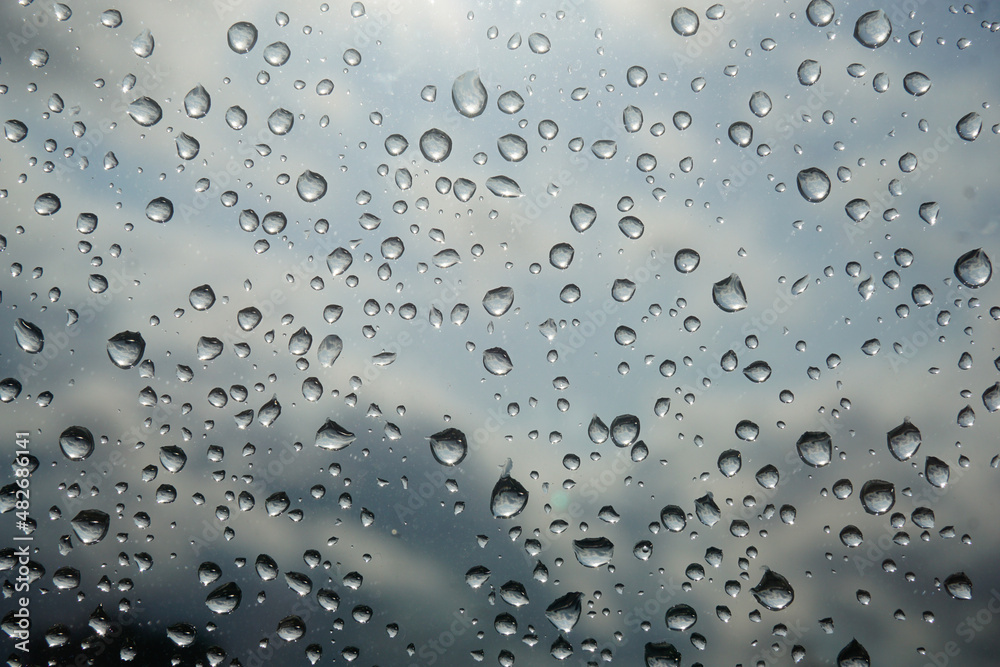 Many drops on the window