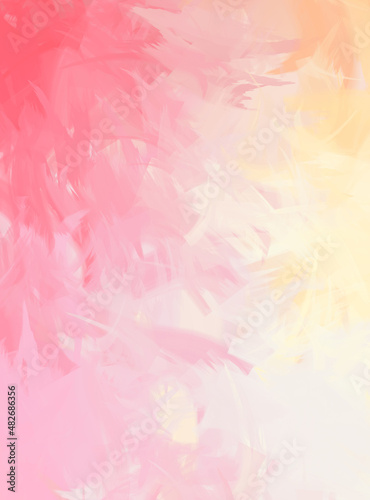 2D illustration of colorful brush strokes. Decorative texture painting. Vibrant paint pattern backdrop.