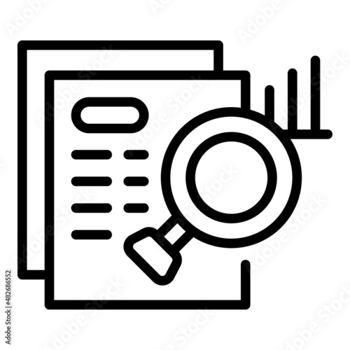 Search magnifier icon outline vector. Study case. Business success