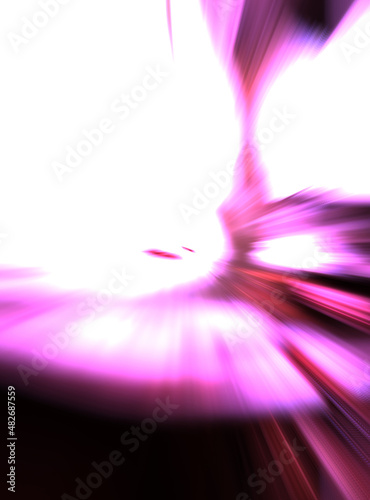 Colorful vibrant flashes of light energy. Warped graphic motion background. Dynamic blast flash. Acceleration effect.Fast high speed blur zoom background. Light technology abstract wallpaper.