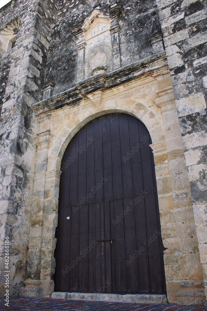 Facades of the City of Campeche, colorful and picturesque, Campeche, México 30 december 2022