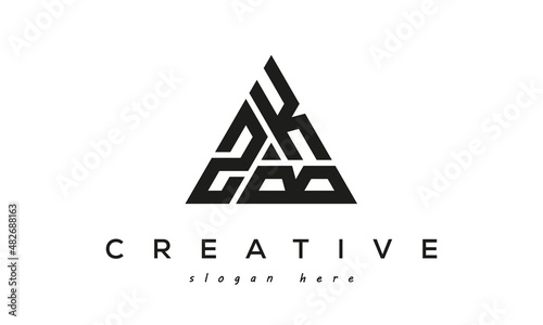 ZKB creative tringle three letters logo design photo