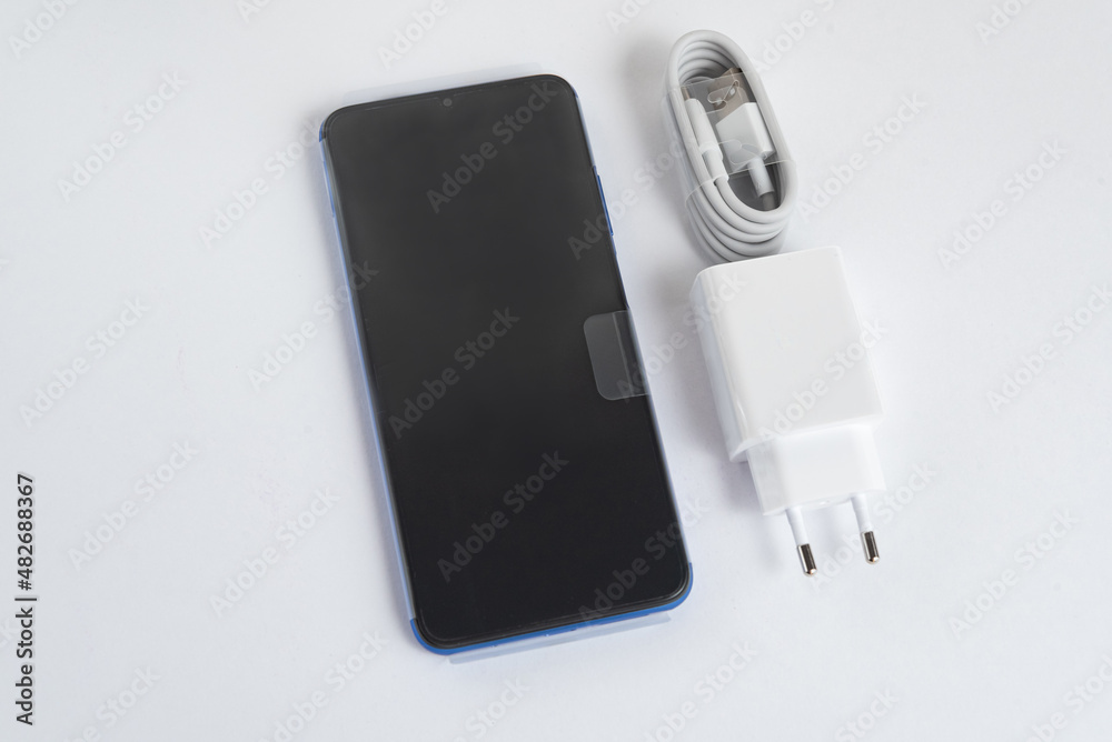 Fototapeta premium New phone over isolated white background