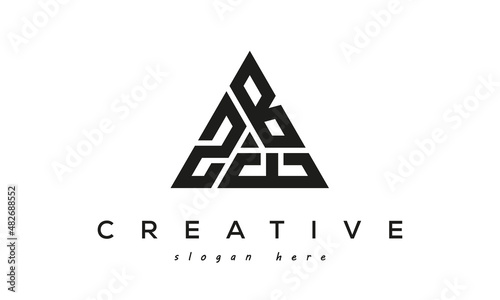 ZBE creative tringle three letters logo design photo