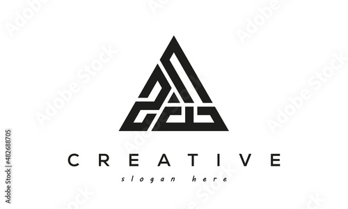 ZNE creative tringle three letters logo design photo