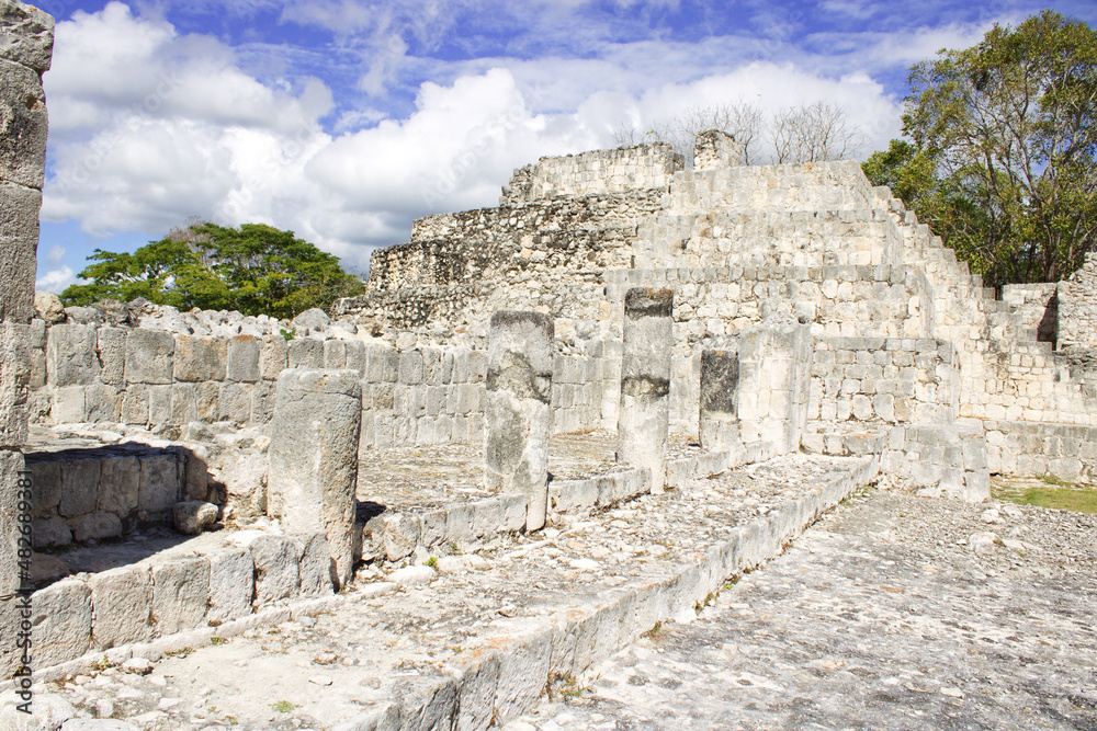 Ruins of Campeche, pyramids of Edzná is a Mayan archaeological site. Campeche, Mexico December 28, 2021