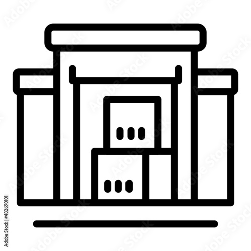 Warehouse inventory icon outline vector. Digital management. Control product