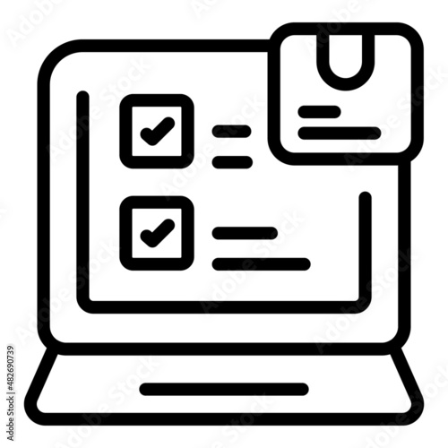 Laptop digital control icon outline vector. Product system. Management inventory