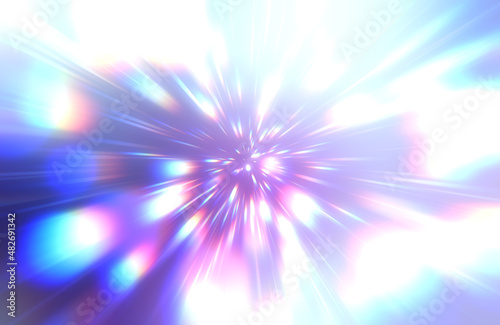 Glossy vibrant and colorful wallpaper. Light explosion star with glowing particles and lines. Beautiful abstract rays background.