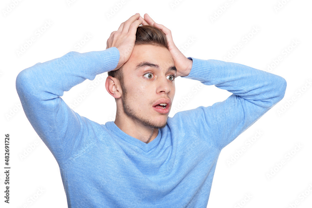 Portrait of handsome surprised man posing isolated Portrait of handsome surprised man posing isolated