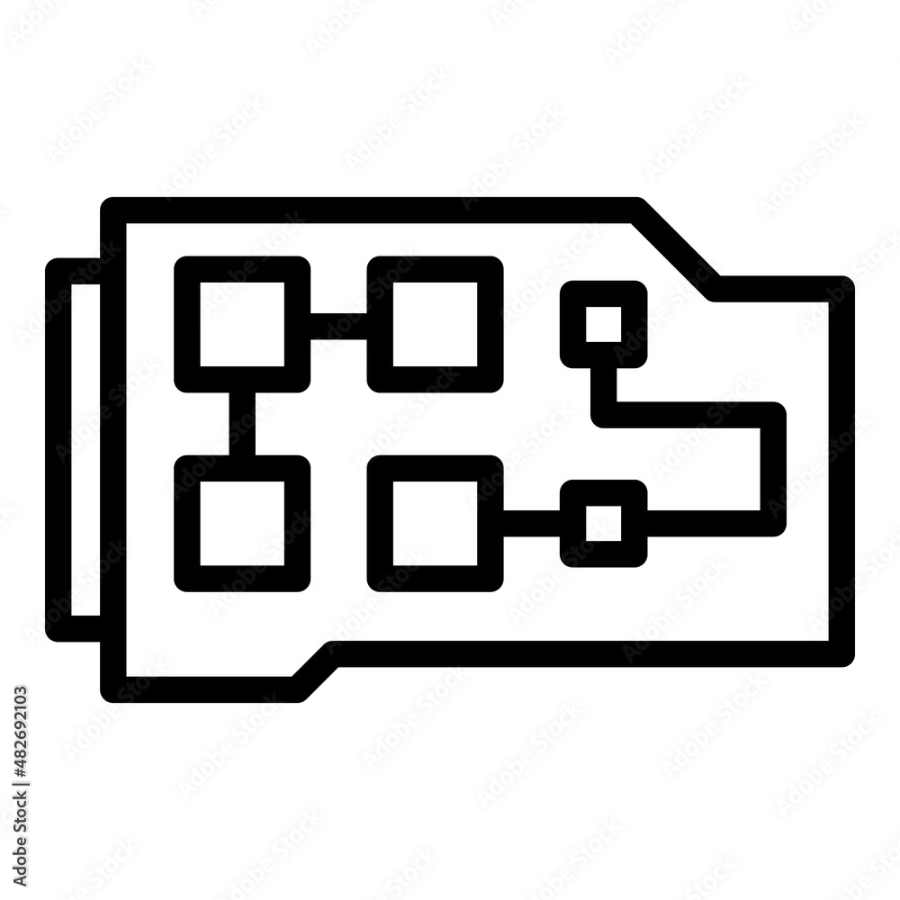 Network card icon outline vector. Digital center. Laptop shop Network card icon outline vector. Digital center. Laptop shop