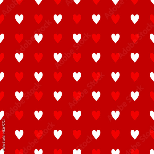 Bright background with red and white hearts. Background for Valentine's day. Banner or poster.