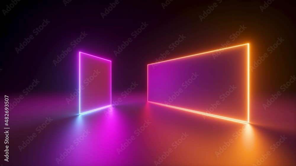 3d looping animation, rotating square frames, looped abstract neon geometric background, spinning glowing pink orange violet lines, endless rotation, flight around, fluorescent ultraviolet light 3d looping animation, rotating square frames, looped abstract neon geometric background, spinning glowing pink orange violet lines, endless rotation, flight around, fluorescent ultraviolet light