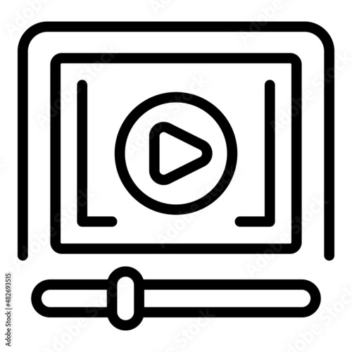 Video player icon outline vector. Library education. Movie film