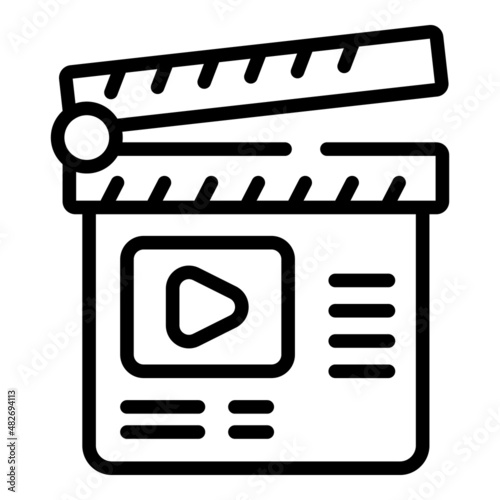 Video clapper icon outline vector. Video movie. Music film