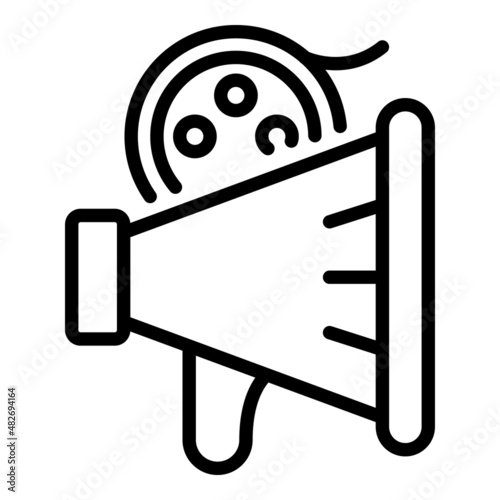 Cinema megaphone icon outline vector. Movie book. Tv video