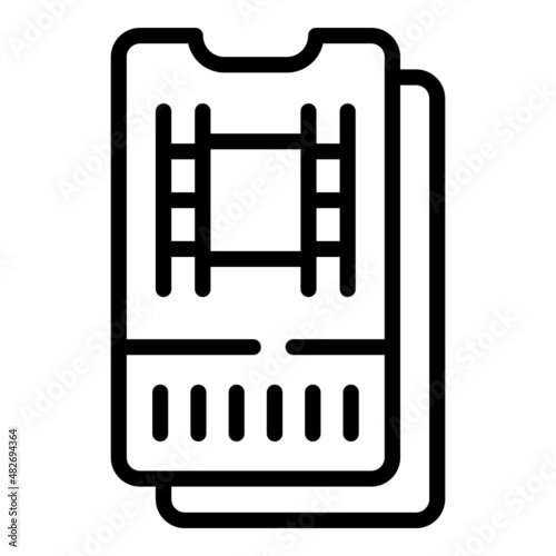 Ticket cinema icon outline vector. Movie film. Motion podcast