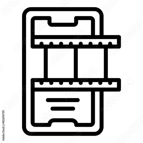 Smartphone film icon outline vector. Movie book. CInema education