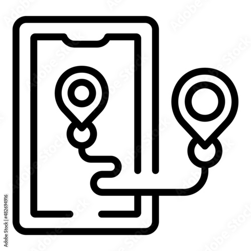 Tablet video route icon outline vector. Movie film. Mobile motion