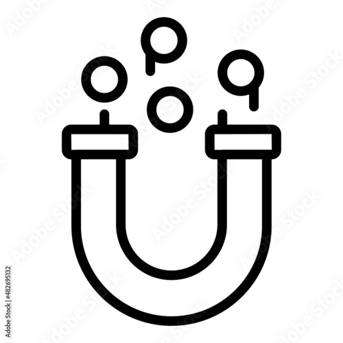 Key opinion magnet icon outline vector. Social media. Strategy marketing