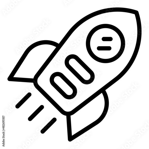 Marketing rocket icon outline vector. Key leader. Media campaign