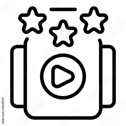 Video player icon outline vector. Social media. Marketing campaign photo