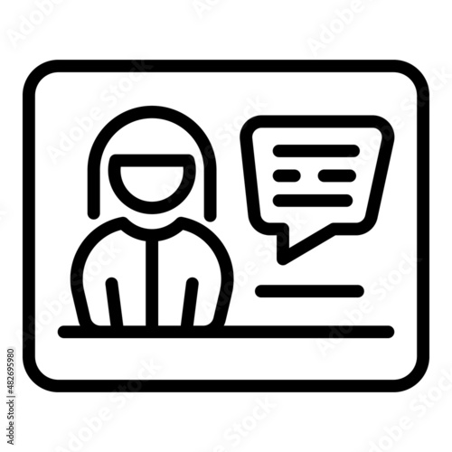 Tv presenter icon outline vector. Kol key. Social marketing