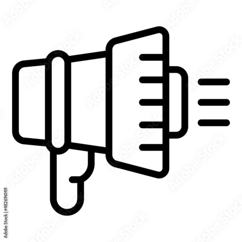 Public megaphone icon outline vector. Key leader. Social media