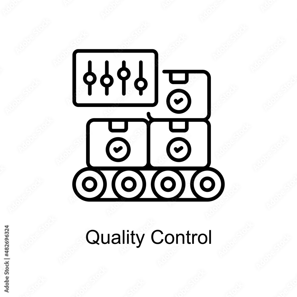 Quality Control vector Outline icon for web isolated on white background EPS 10 file Quality Control vector Outline icon for web isolated on white background EPS 10 file
