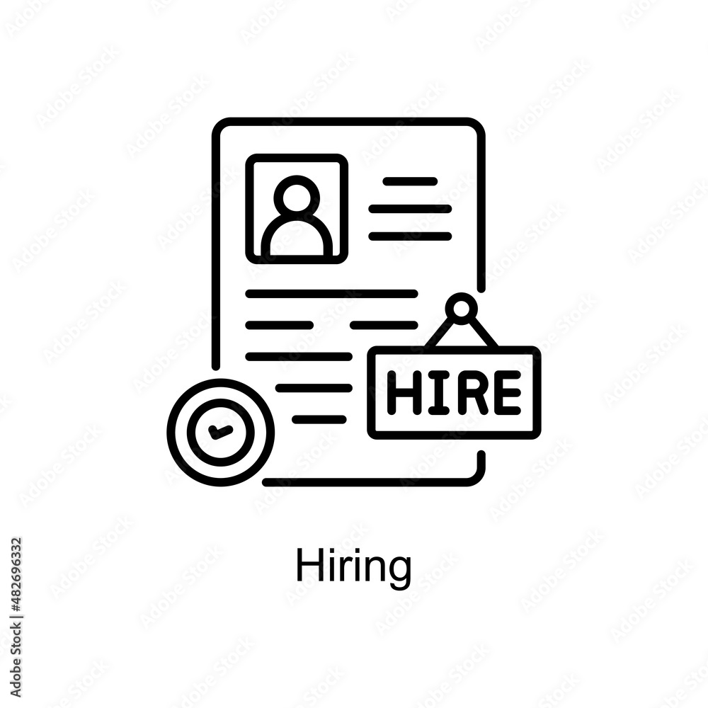 Hiring vector Outline icon for web isolated on white background EPS 10 file Hiring vector Outline icon for web isolated on white background EPS 10 file