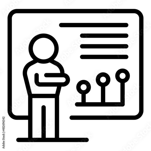 Banner media icon outline vector. Key kol. Social media