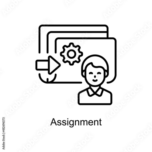 Assignment vector Outline icon for web isolated on white background EPS 10 file