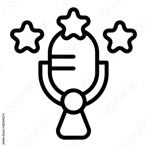 Studio microphone icon outline vector. Social opinion. Media marketing
