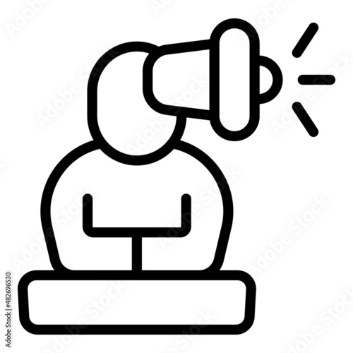 Megaphone strategy icon outline vector. Social media. Network marketing