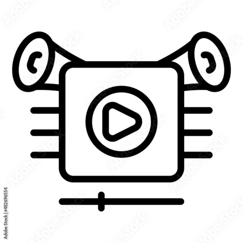 Key video icon outline vector. Kol leader. Social media