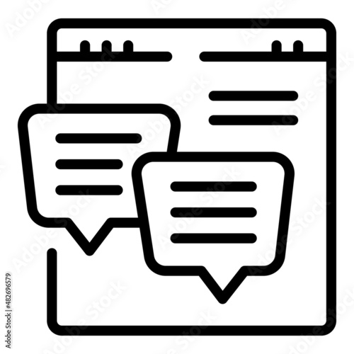 Web online chat icon outline vector. Kol opinion. Social media