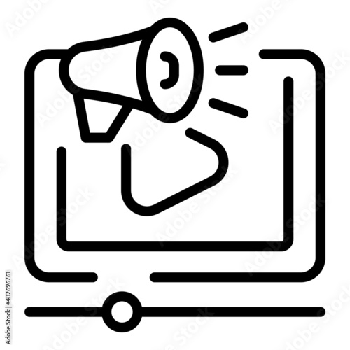 Network media icon outline vector. Social opinion. Leader marketing