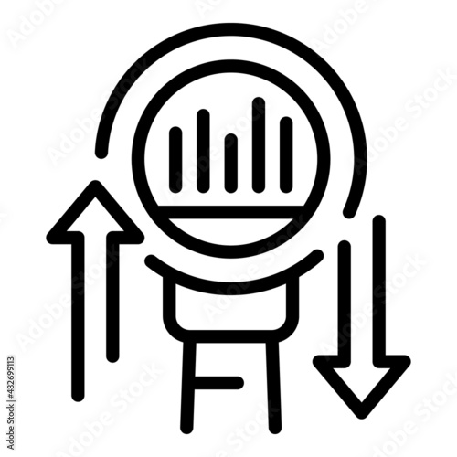Change data icon outline vector. Graph research. Market report