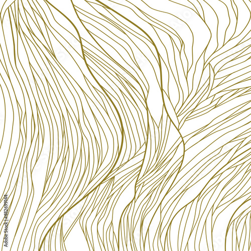 Abstract background with organic pattern of fine tangled lines. Hand drawn vector illustration. Flat color design, easy to recolor.