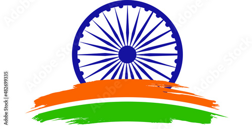 Indian Tricolor flag Vector Design