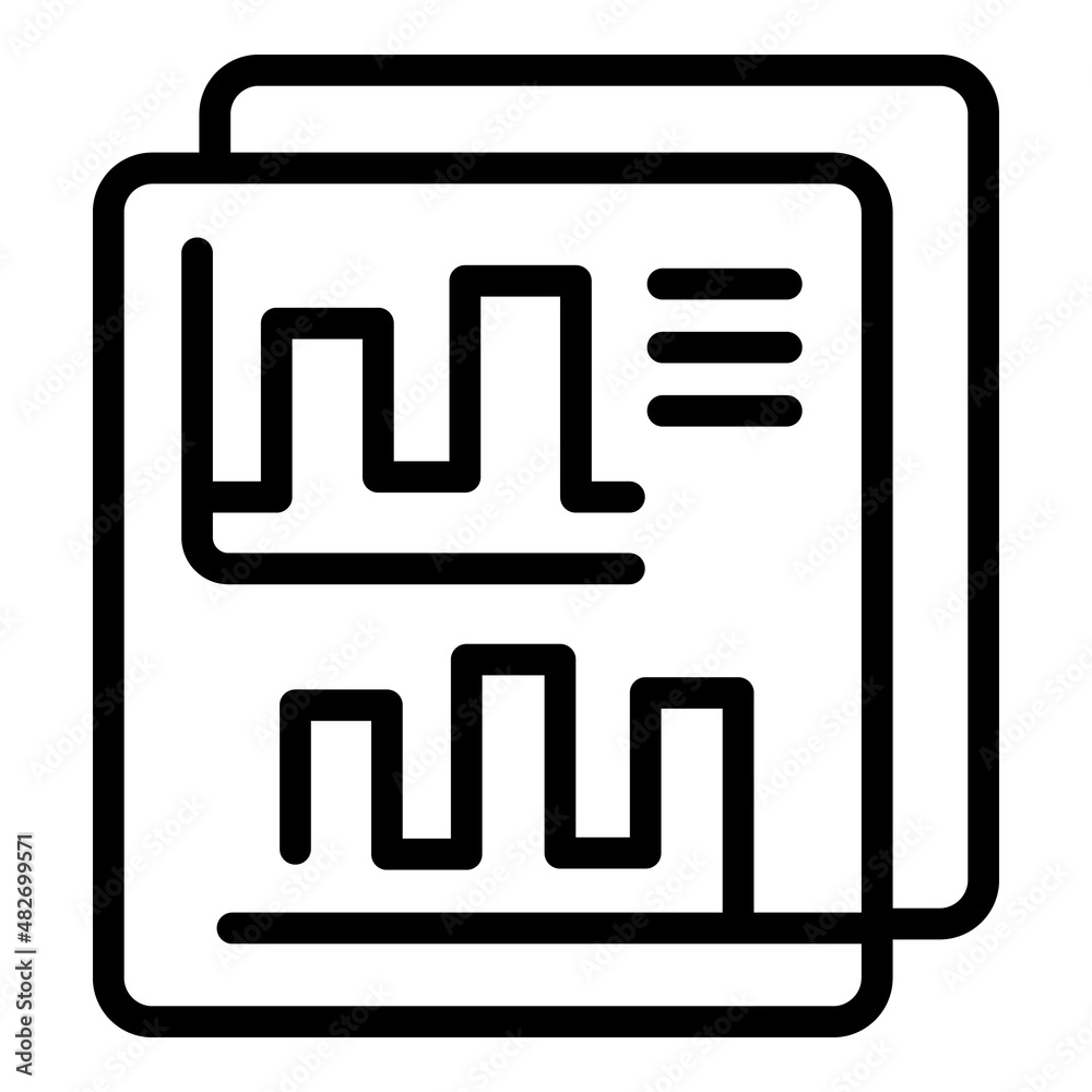 Technology data icon outline vector. Graph chart. Market report Technology data icon outline vector. Graph chart. Market report