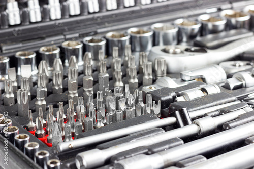 set of tools in a suitcase close-up © Nikolay