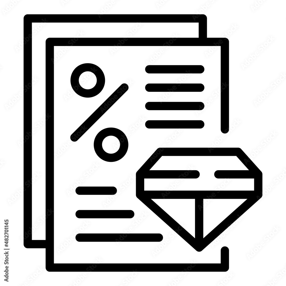 Diamond percent icon outline vector. Finance market. Work capital Diamond percent icon outline vector. Finance market. Work capital