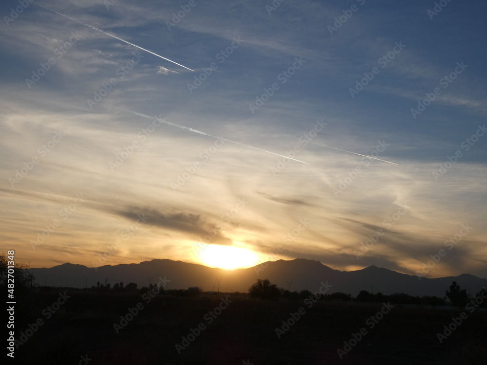 sunset in the mountains