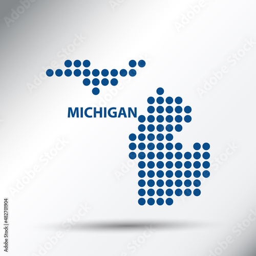 Michigan State Abstract Dotted Map